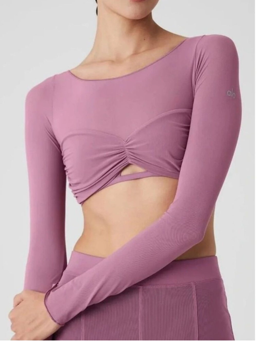 Alo Yoga Mesh Sheer Illusion Crop Top Best for size S/M